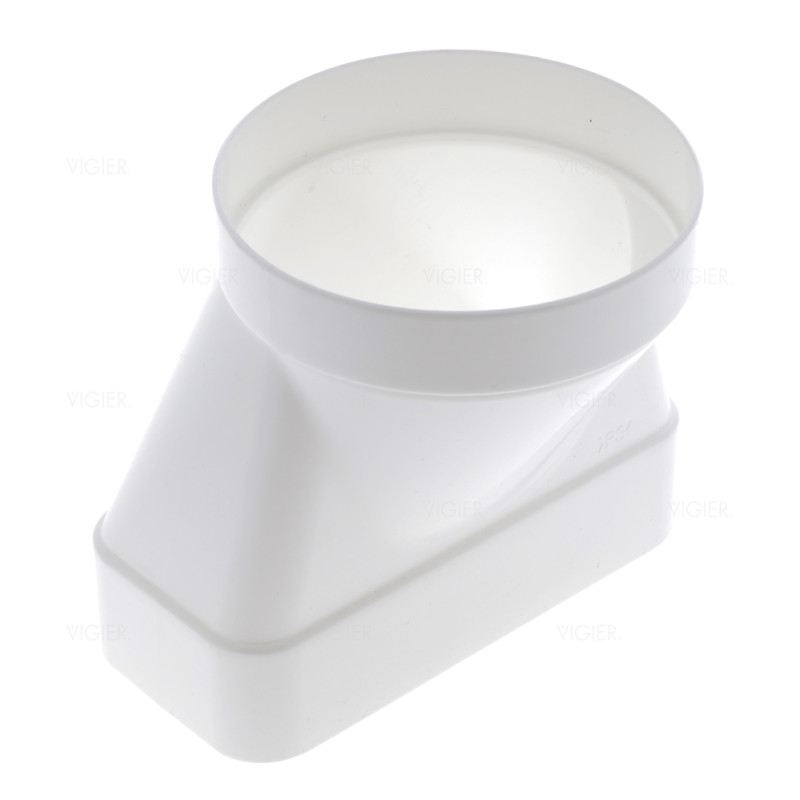 Adaptateur Femelle 125 pour tube plat 169x77mm Evac. Hotte