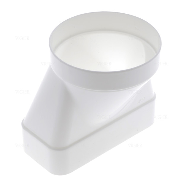Adaptateur Femelle 125 pour tube plat 169x77mm Evac. Hotte