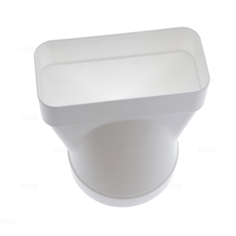 Adaptateur Femelle 125 pour tube plat 169x77mm Evac. Hotte