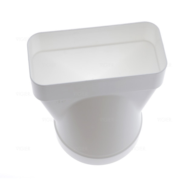 Adaptateur Femelle 125 pour tube plat 169x77mm Evac. Hotte