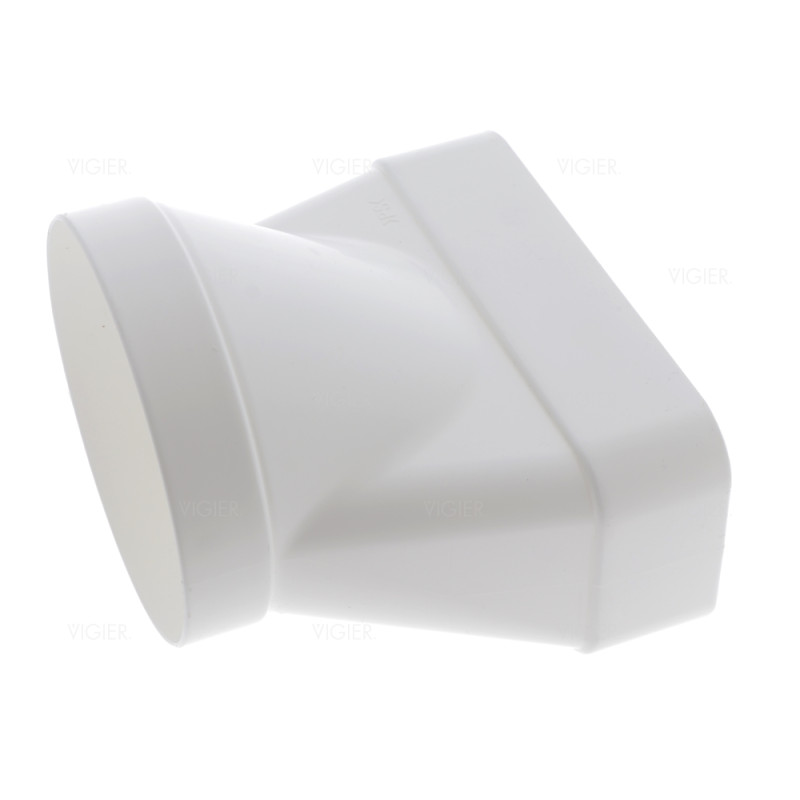 Adaptateur Femelle 125 pour tube plat 169x77mm Evac. Hotte