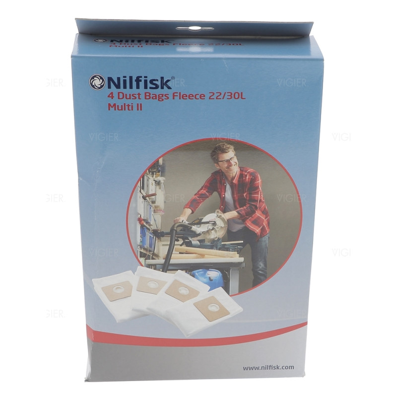 Paquet de 4 sacs aspirateur 22/30L MULTI II Nilfisk