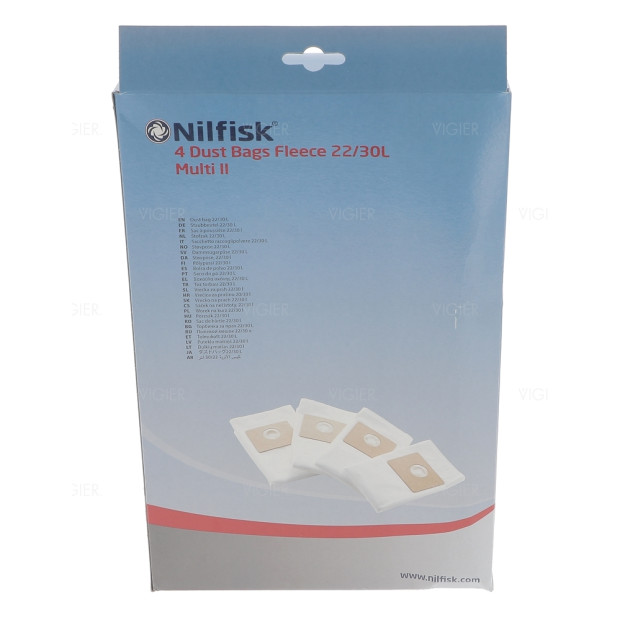 Paquet de 4 sacs aspirateur 22/30L MULTI II Nilfisk