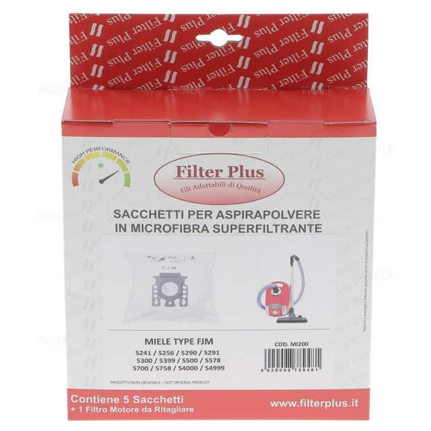 lot de 5 sacs microfibres FJM pour aspirateur Miele 5588921