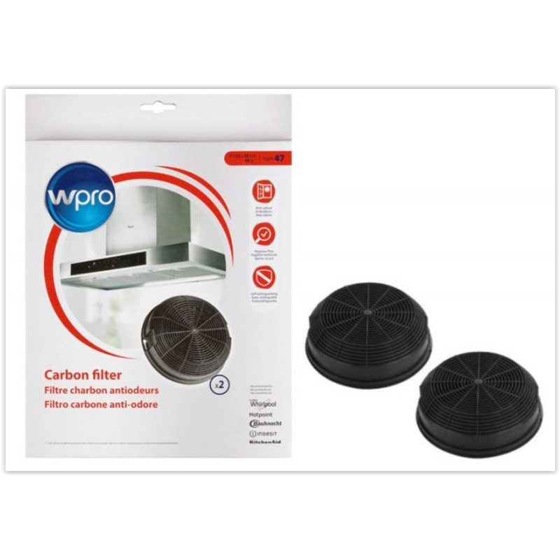 Filtre à charbon D047-Type 47-AMC023-AC40-hotte Whirlpool