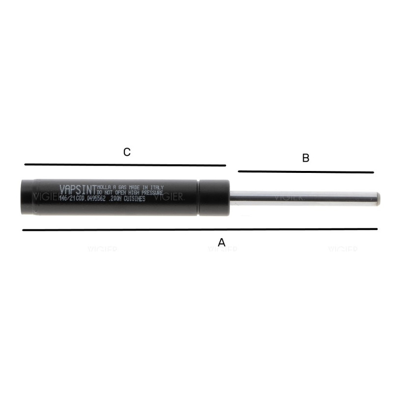 Verin de porte relevable petit modele Huwil 200N
