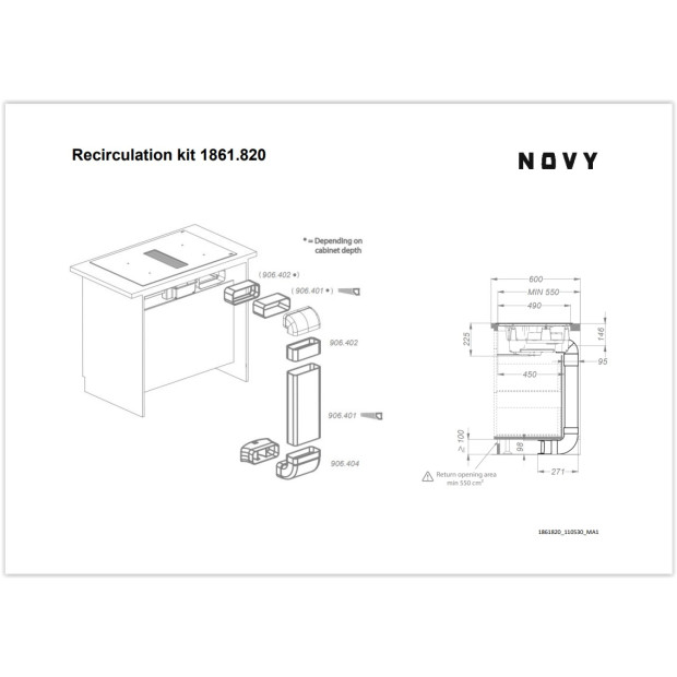 Kit de recyclage table aspirante Novy Easy 1861820